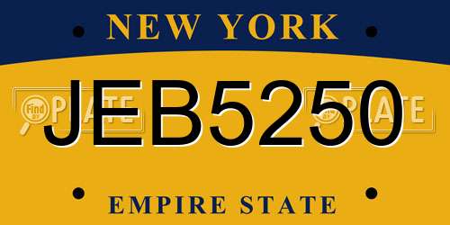 JEB5250 New York License Plate