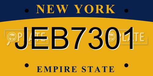 JEB7301 New York License Plate