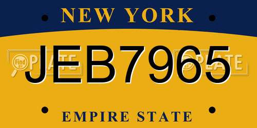 JEB7965 New York License Plate