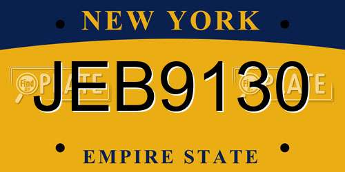 JEB9130 New York License Plate