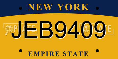 JEB9409 New York License Plate