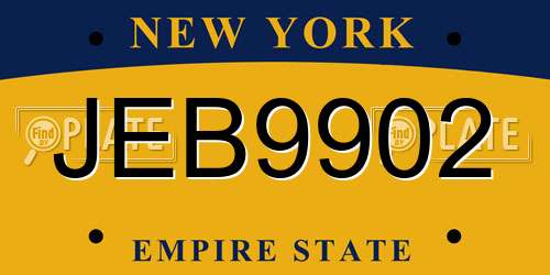 JEB9902 New York License Plate