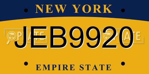 JEB9920 New York License Plate