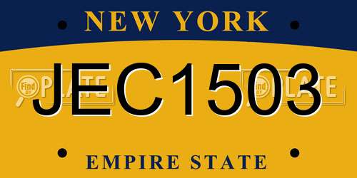 JEC1503 New York License Plate