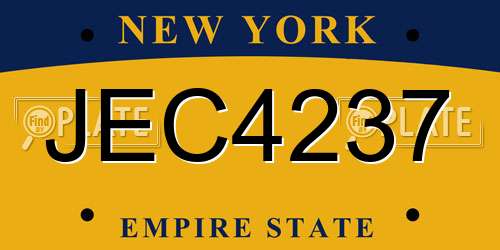 JEC4237 New York License Plate