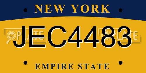 JEC4483 New York License Plate