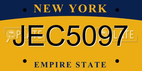 JEC5097 New York License Plate