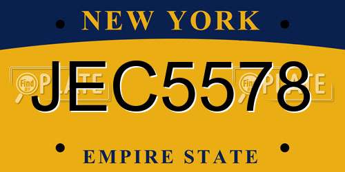 JEC5578 New York License Plate