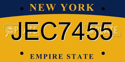 JEC7455 New York License Plate