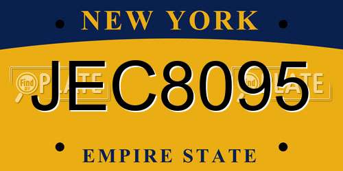JEC8095 New York License Plate