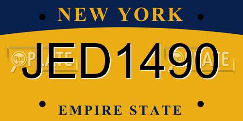 JED1490 New York License Plate