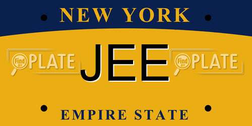 JEE New York License Plate