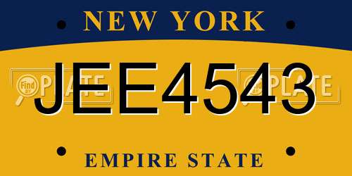 JEE4543 New York License Plate
