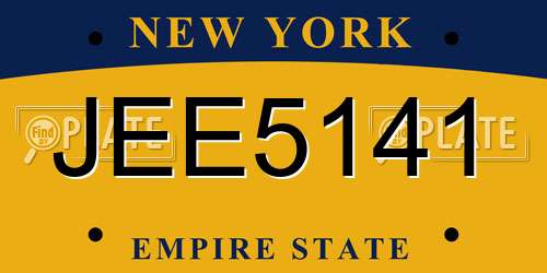 JEE5141 New York License Plate