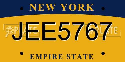 JEE5767 New York License Plate