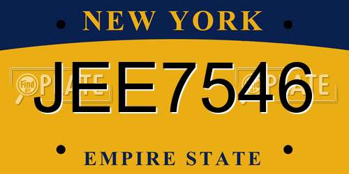 JEE7546 New York License Plate