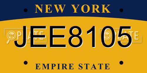 JEE8105 New York License Plate