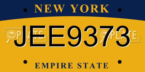 JEE9373 New York License Plate