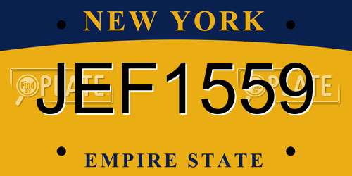 JEF1559 New York License Plate