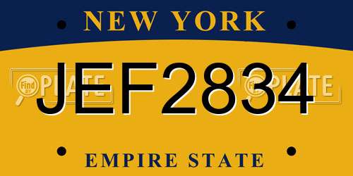 JEF2834 New York License Plate