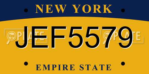 JEF5579 New York License Plate
