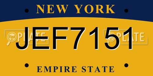 JEF7151 New York License Plate