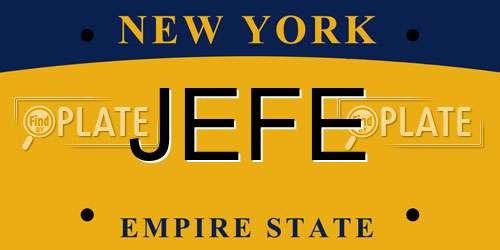 JEFE New York License Plate