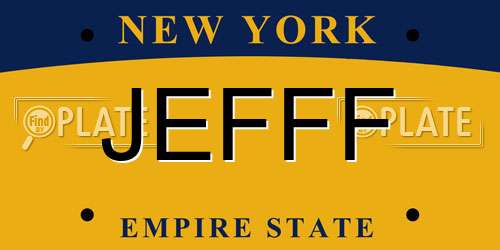JEFFF New York License Plate