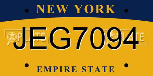 JEG7094 New York License Plate