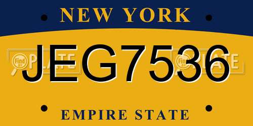 JEG7536 New York License Plate