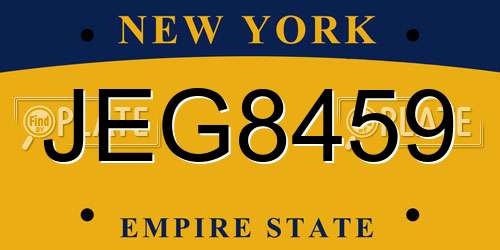 JEG8459 New York License Plate