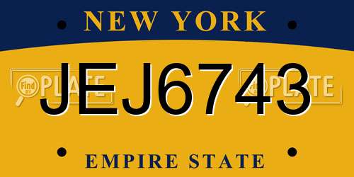 JEJ6743 New York License Plate