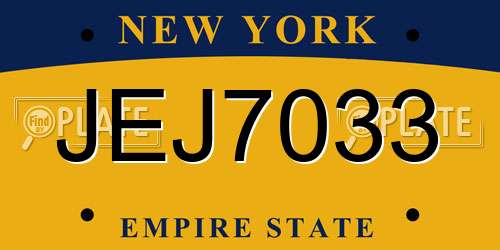 JEJ7033 New York License Plate
