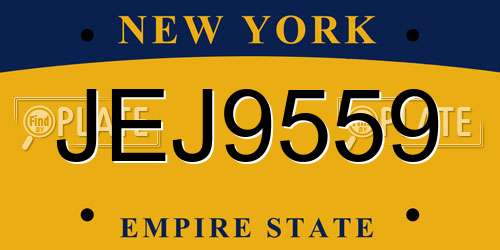 JEJ9559 New York License Plate