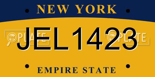 JEL1423 New York License Plate