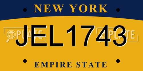 JEL1743 New York License Plate