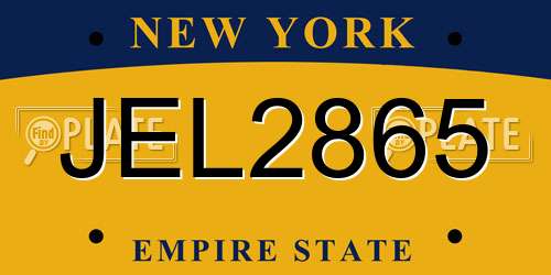 JEL2865 New York License Plate