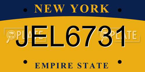 JEL6731 New York License Plate