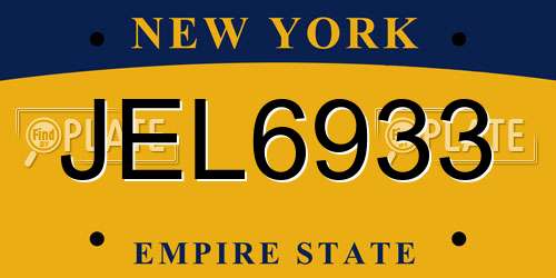 JEL6933 New York License Plate