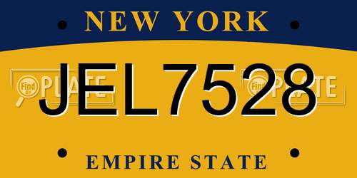 JEL7528 New York License Plate
