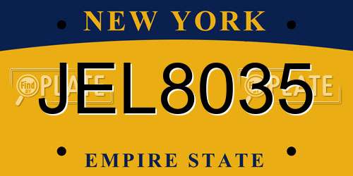 JEL8035 New York License Plate