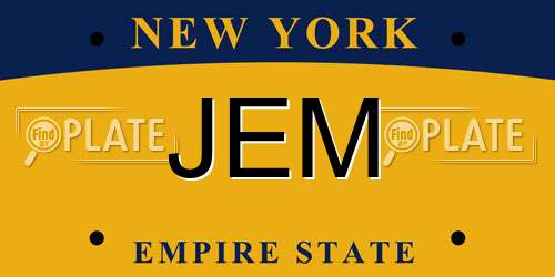 JEM New York License Plate
