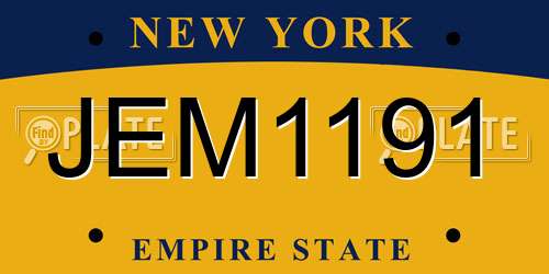 JEM1191 New York License Plate