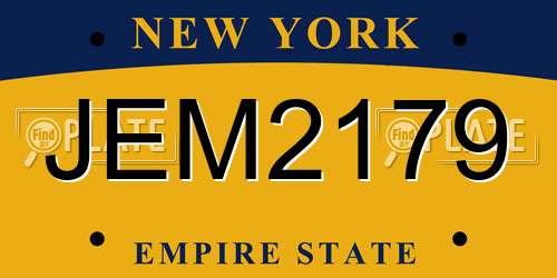 JEM2179 New York License Plate