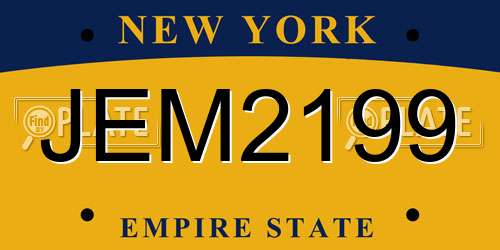 JEM2199 New York License Plate