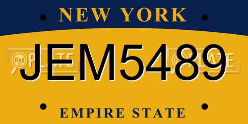 JEM5489 New York License Plate