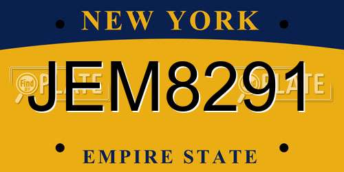 JEM8291 New York License Plate