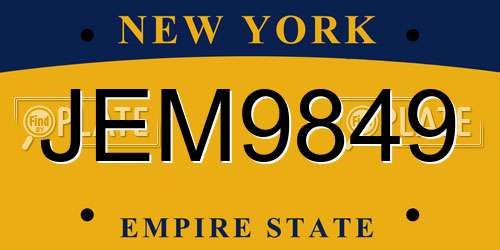JEM9849 New York License Plate