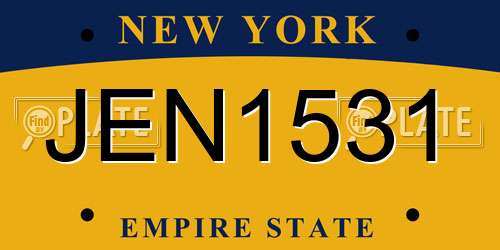 JEN1531 New York License Plate