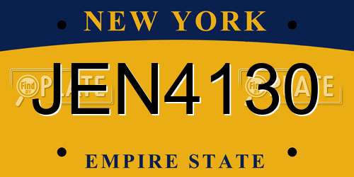 JEN4130 New York License Plate